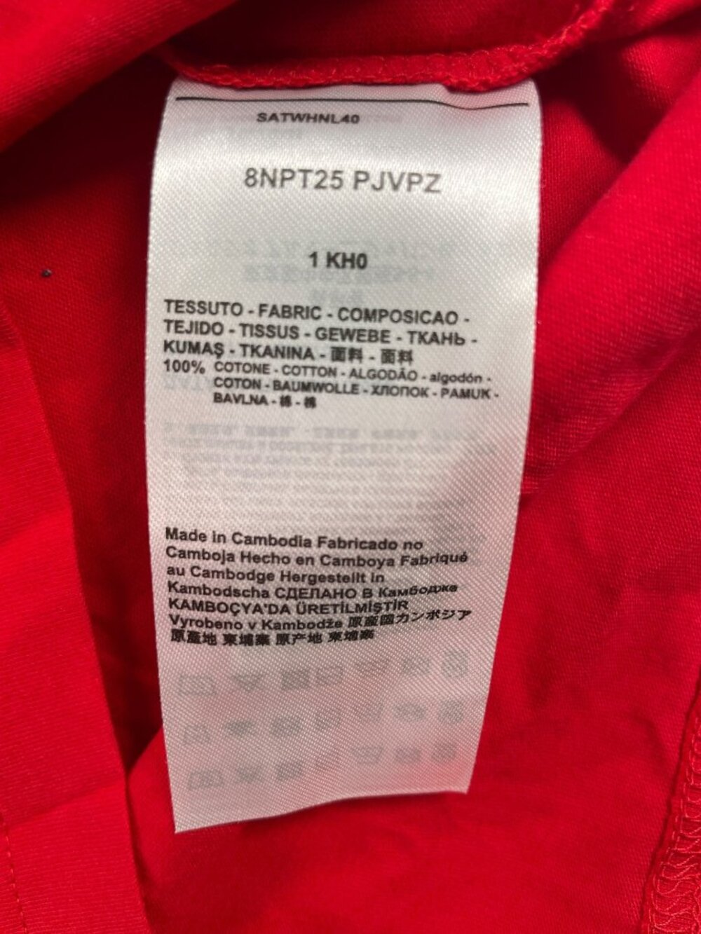 Emporio Armani EA7 Red Cotton T-Shirt Logo Design Men's Size 2XL MSRP$75 NEW - Picture 7 of 7